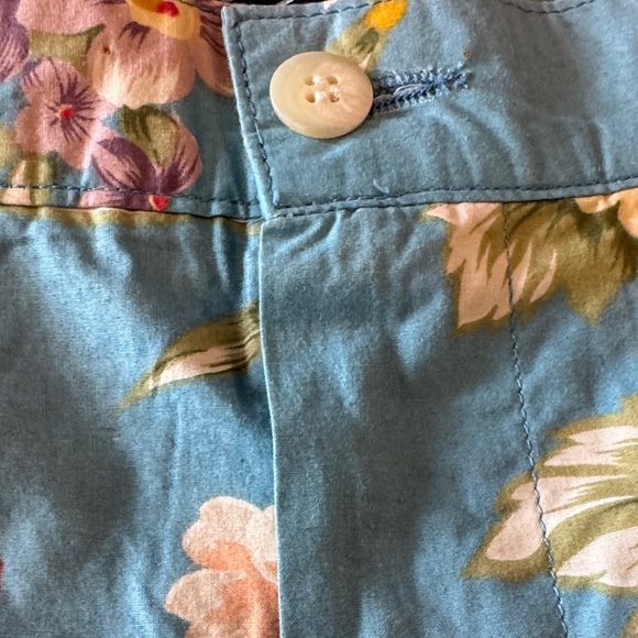 90’s Polo by Ralph Lauren Floral Pleated Blue Muti Cotton Mom Shorts Size M - Picture 3 of 8